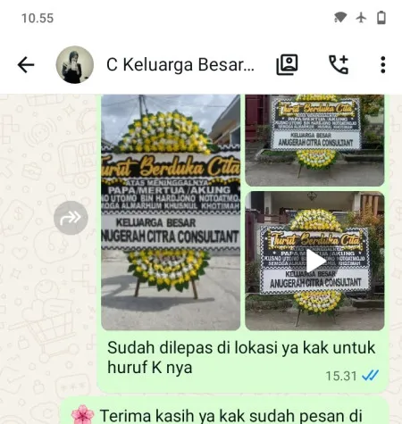 Pengiriman Papan Bunga Duka Muncang